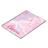 Eleganter, pastellfarbener, rosa orangefarbener Ma Notizblock (Linke Seite)