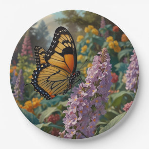 Eleganter pastellfarbener Wildblumengarten mit Sch Pappteller