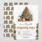 Eleganter Pastellgrün und Imitate Goldurlaub Einladung (Vorne/Hinten)