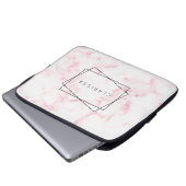 eleganter, pastellrosa und weißer Marmor aus Imita Laptopschutzhülle (Vorne Knopf)