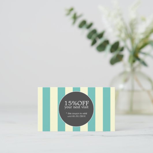 Eleganter Pastellstreifen Black Beauty Coupon (Stehend Vorderseite)