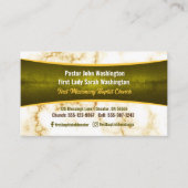 Eleganter Pastor und Kirche der First Lady Marble Visitenkarte (Vorderseite)