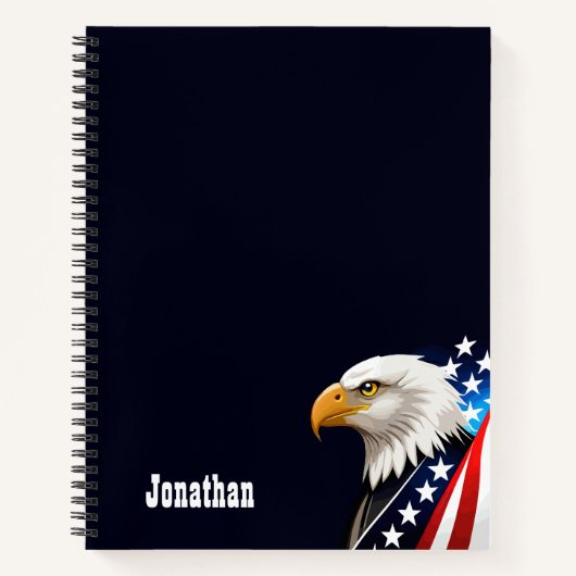 Eleganter Patriotic Eagle Minimalistisch Notizblock (Vorderseite)