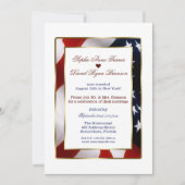 Eleganter Patriotic Gold USA Flag Abend Wedding Einladung (Vorderseite)