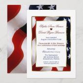 Eleganter Patriotic Gold USA Flag Abend Wedding Einladung (Vorne/Hinten)