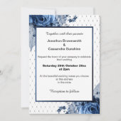 ELEGANTER PATTERN BOUQUET FLORAL NAVY WEDD EINLADUNG (Vorderseite)
