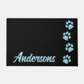 Eleganter Paw-Ausdruck Personalisierter Monogramm- Fußmatte (Vorderseite)