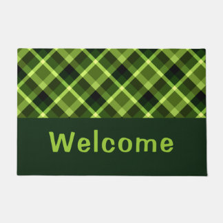 Eleganter Pea Green Kariert Monogram Medium Door M Fußmatte
