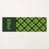 Eleganter Pea Green Kariert Monogram Yoga Mat Yogamatte (Rückseite (Horizontal))