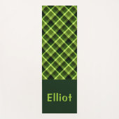 Eleganter Pea Green Kariert Monogram Yoga Mat Yogamatte (Vorderseite)