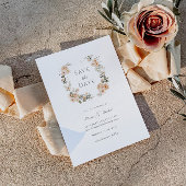 Eleganter Peach and Sage Floral Save the Date Einladung