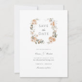Eleganter Peach and Sage Floral Save the Date Einladung (Vorderseite)