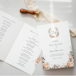 Eleganter Peach and Sage Garden Wedding geklappt Programm