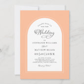 Eleganter Peach Arch Moderne Kalligrafie Hochzeits Einladung (Vorderseite)