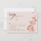 Eleganter Peach Boho Style Floral QR-Code UAWG RSVP Karte (Vorderseite)