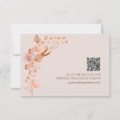 Eleganter Peach Boho Style Floral QR-Code UAWG RSVP Karte (Rückseite)