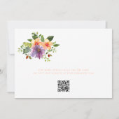 Eleganter Peach Floral Foto QR Code Save the Date Einladung (Rückseite)