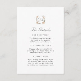 Eleganter Peach Floral Garden Hochzeitsszenario Be Begleitkarte