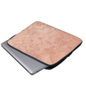 Eleganter Peach floral Laptop Sieb Laptopschutzhülle (Vorne Knopf)