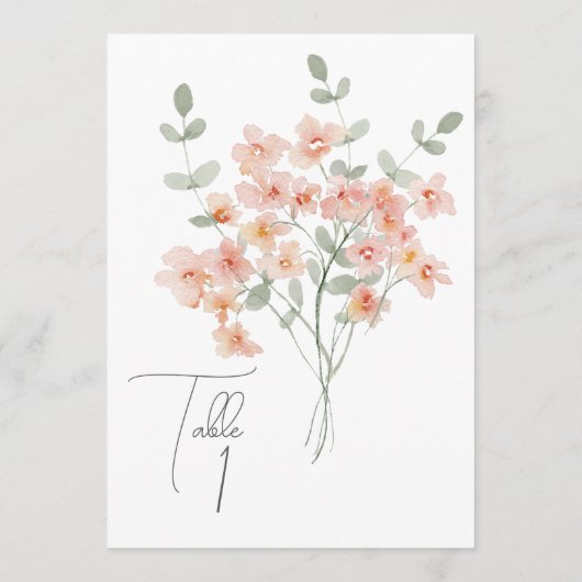 Eleganter Peach & Green Aquarell Programm (Rückseite)