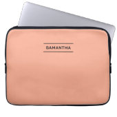 Eleganter Peach mit Name Laptop Sleeve (Vorderseite)