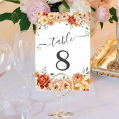 Eleganter Peach, Orange Peonies Tischnummer
