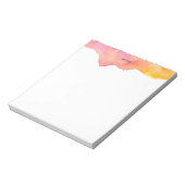 Eleganter Peach Wassercolor Splash Personalisiert Notizblock (Rotiert)