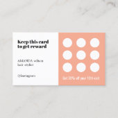 Eleganter Peach White Pastel Salon Treuekarte (Vorderseite)