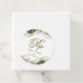 Eleganter Peacock Feather Baby Shower Champagne Geschenkanhänger (Beispiel)