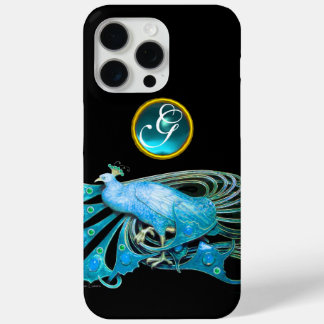 ELEGANTER PEACOCK IN BLAU, AQUAMARINMONOGRAMM Case-Mate iPhone HÜLLE