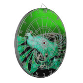 ELEGANTER PEACOCK IN EMERALD GREEN DARTSCHEIBE (Vorderseite Links)