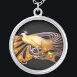ELEGANTER PEACOCK IN GELB UND SCHWARZ VERSILBERTE KETTE<br><div class="desc">Farbiges und elegantes Design mit leuchtenden 3D-Edelsteinen Digitales Grafikdesign von Bulgan Lumini . Teil aus der neuen Kollektion ARCADIA .</div>