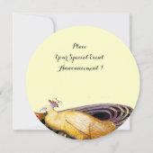 ELEGANTER PEACOCK IN GELBLICHEM SCHWARZKREIS EINLADUNG (Rückseite)