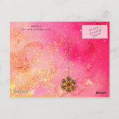 ELEGANTER PEACOCK IN GELBSCHWARZ POSTKARTE (Rückseite)