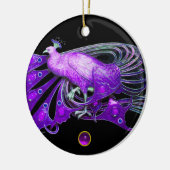 ELEGANTER PEACOCK IN LILA AMETHYST KERAMIKORNAMENT (Links)