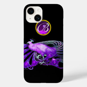 ELEGANTER PEACOCK IN LILA, AMETHYST MONOGRAMM Case-Mate iPhone 14 HÜLLE
