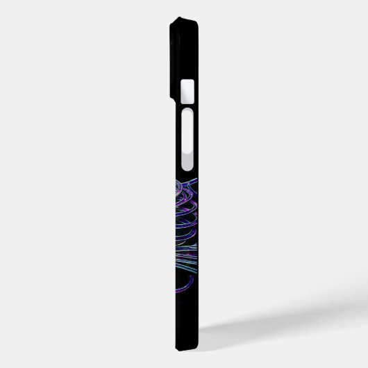 ELEGANTER PEACOCK IN LILA, AMETHYST MONOGRAMM Case-Mate iPhone HÜLLE (Rückseite / Links)