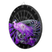 ELEGANTER PEACOCK IN LILA DARTSCHEIBE (Vorderseite rechts)