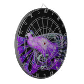 ELEGANTER PEACOCK IN LILA DARTSCHEIBE (Vorderseite Links)