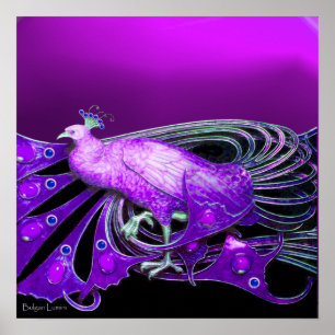 ELEGANTER PEACOCK IN LILA POSTER