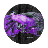 ELEGANTER PEACOCK IN LILA SCHWARZ SCHNEIDEBRETT (Vorderseite)