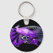 ELEGANTER PEACOCK IN LILA UND SCHWARZ SCHLÜSSELANHÄNGER (Rückseite)