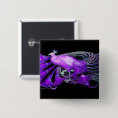 ELEGANTER PEACOCK IN LILA VIOLETTE, SCHWARZ BUTTON (Vorne & Hinten)