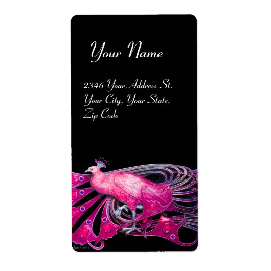 ELEGANTER PEACOCK IN PINK, FUCHSIA UND SCHWARZ (Vorne)