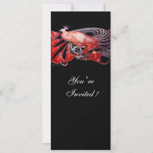 ELEGANTER PEACOCK IN ROT UND SCHWARZ EINLADUNG