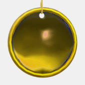 ELEGANTER PEACOCK IN YELLOW TOPAZ KERAMIK ORNAMENT (Hinten)