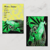 ELEGANTER PEACOCK MIT GELBEN WIRBEL VISITENKARTE (Vorne/Hinten)