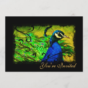 Eleganter Peacock Swirl Jedem Anlass Einladung