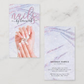 Eleganter Pearl Nail Technician Chic Visitenkarte (Vorne/Hinten)