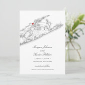 Eleganter Peconic Bay Yacht Club Hochzeit Save The Date (Stehend Vorderseite)